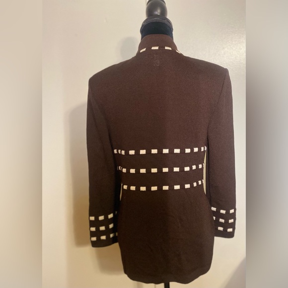 St.John Brown Zipper Blazer Cardigan Size: 2 - Picture 2 of 5